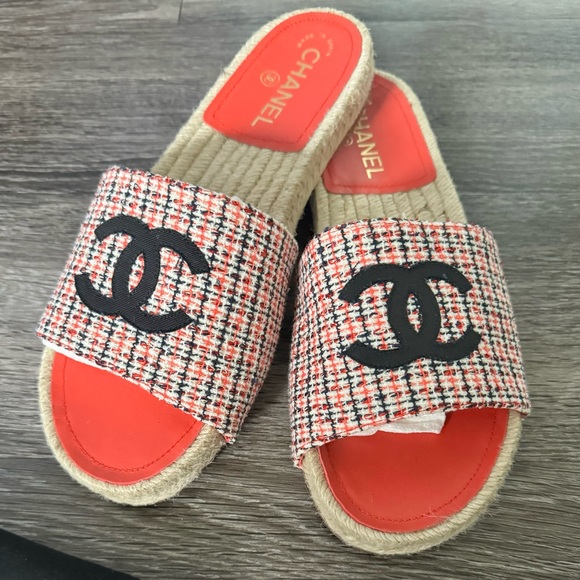 NEW CHANEL Tweed CC Slides size 39 EU/ 9 US (Brand New) - Picture 5 of 9